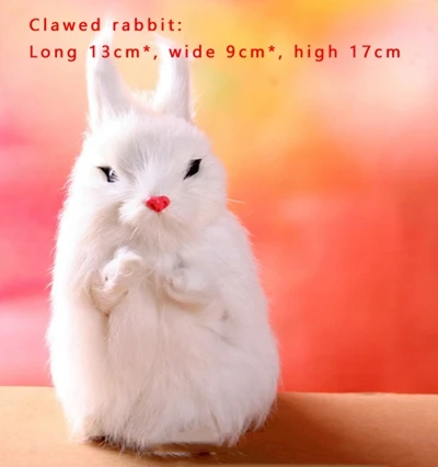 5 Clawed rabbit Настоящие волосы, куклы кролика, Имитация животных, игрушки для кошек, мяут, детские милые плюшевые игрушки для питомцев, модели, украшения, Xtmas, подарок, 12 различных - Цвет: 5 Clawed rabbit