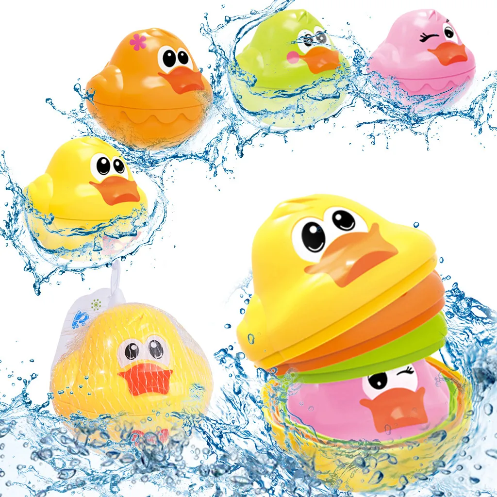 Игрушки для ванны плаванья утка пузырчатая машина Радуга Укладка и гнездящиеся