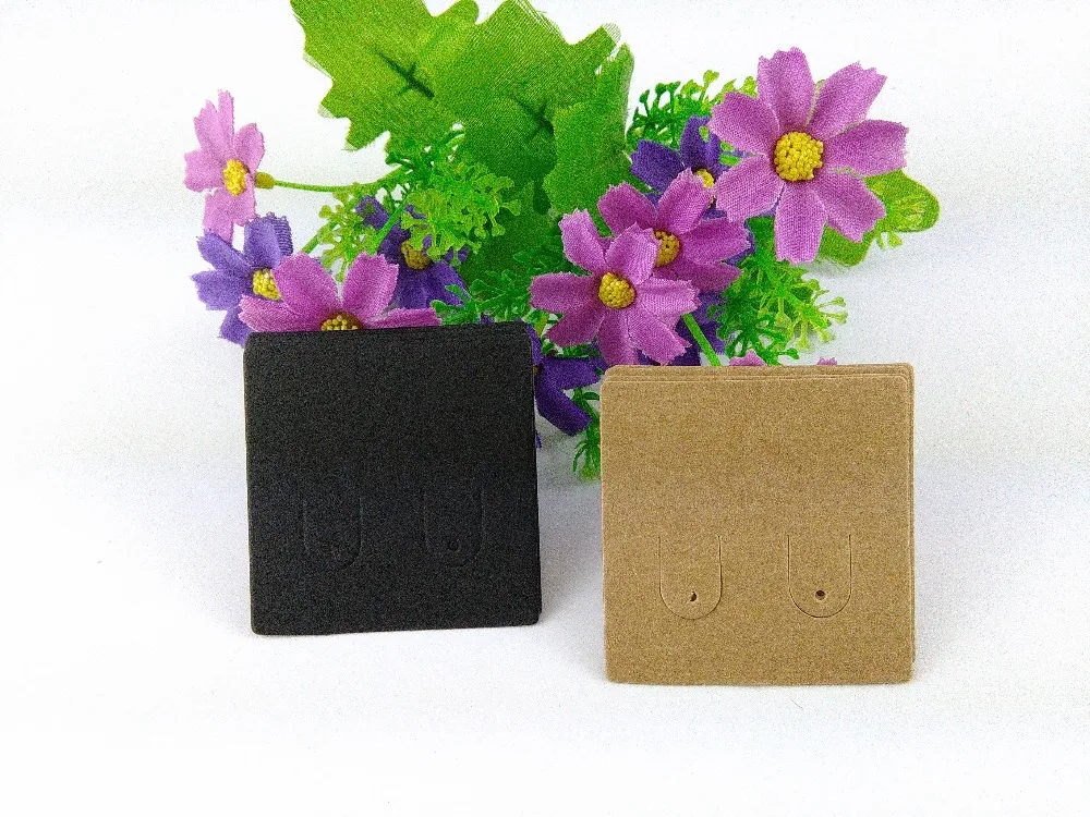 200 шт./лот 5*5 см серьги карты пустые ювелирные открытки крафт-бумага Ювелирные изделия дисплей карты серьги Винтаж Классический дисплей карты