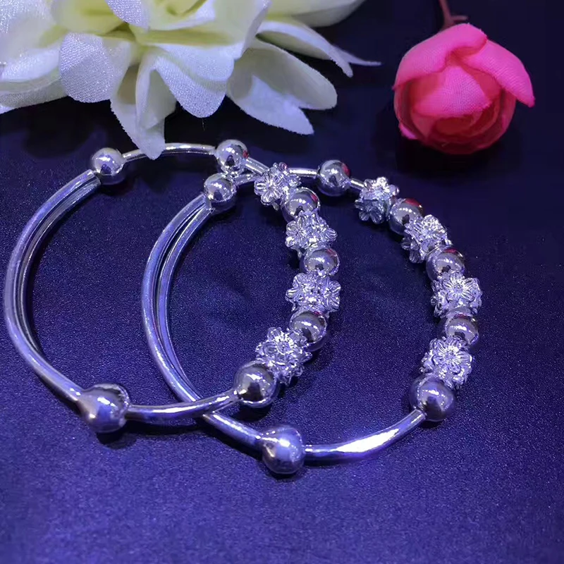 Браслеты Обручи из серебра 990 пробы для девочек и мальчиков Детские Модные