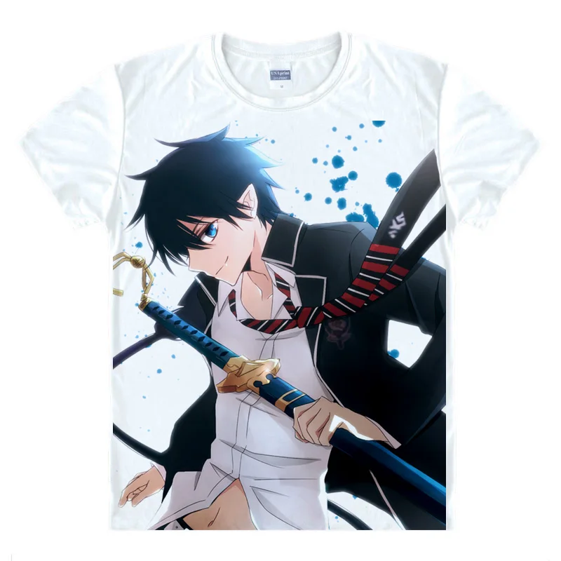 Туфли для косплея Blue Exorcist футболки мульти стиль короткий рукав рубашки Ao no Ekusoshisuto