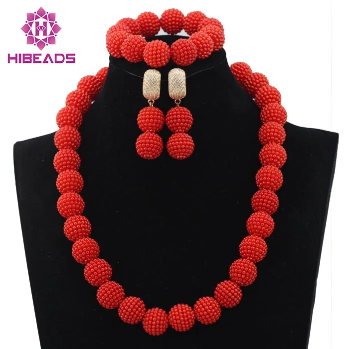 Нигерийские Свадебные бусы ювелирный набор желтые африканские шарики