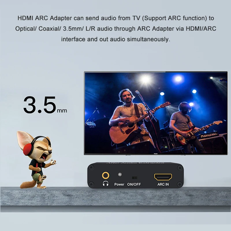 Совместимый с HDMI аудио адаптер ARC экстрактор цифровым оптическим TOSLINK SPDIF