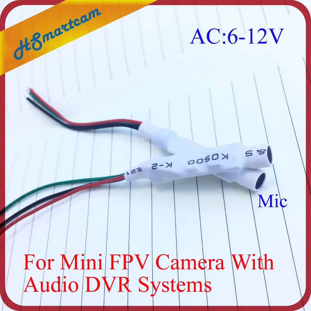 CCTV 6-12VDC чрезвычайно чувствительный микрофон голосовой пикап воздушный аудио сигнал коллекция для Мини FPV микрофон камера DVR системы