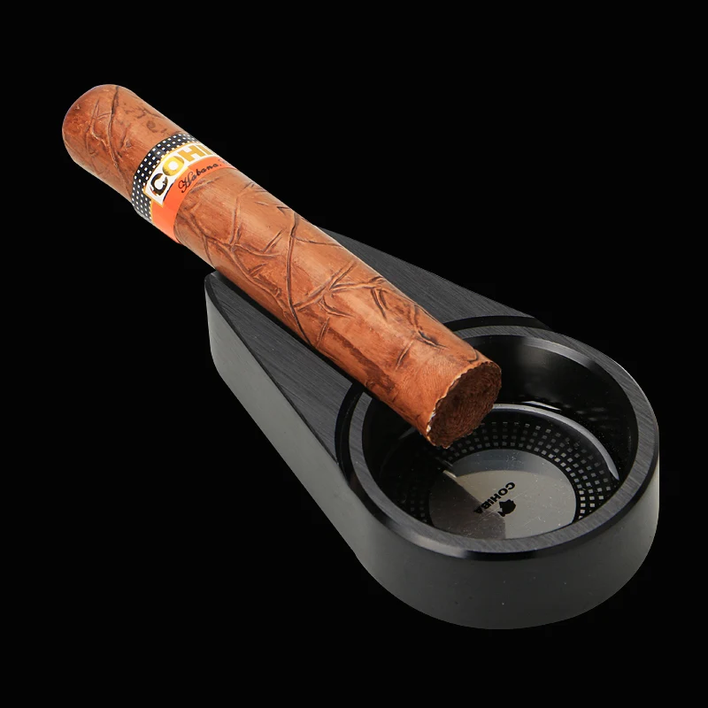 COHIBA Business Gifts Black Metal Cigar Ashtray Stainless steel Cutter Tube with Humidifier Original Box | Дом и сад