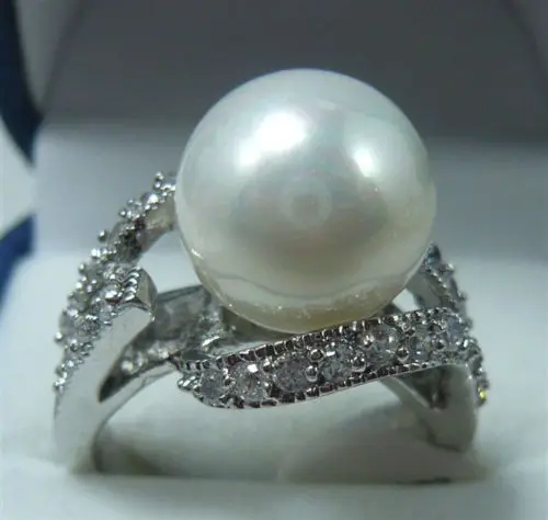 Noblest 12 мм белый корпус жемчужное кольцо 18KGP (#6 7 8 9)|ring black pearl|pearl amethyst ringring tie |