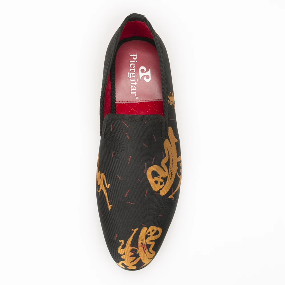Piergitar new style Handmade Men Abstract paintings shoes Fashion smoking slippers Prom and Banquet men loafers men's flats | Обувь