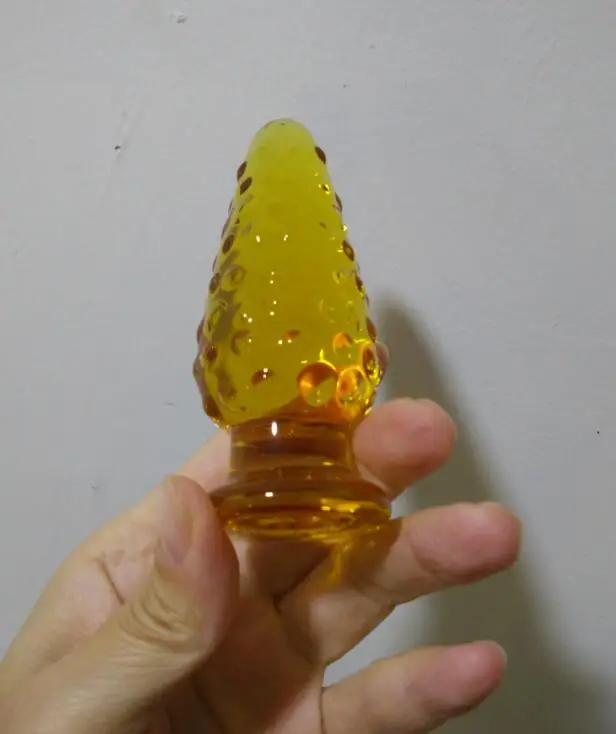 VaHppy золотой большой зерна водонепроницаемый стеклянный Анальная пробка