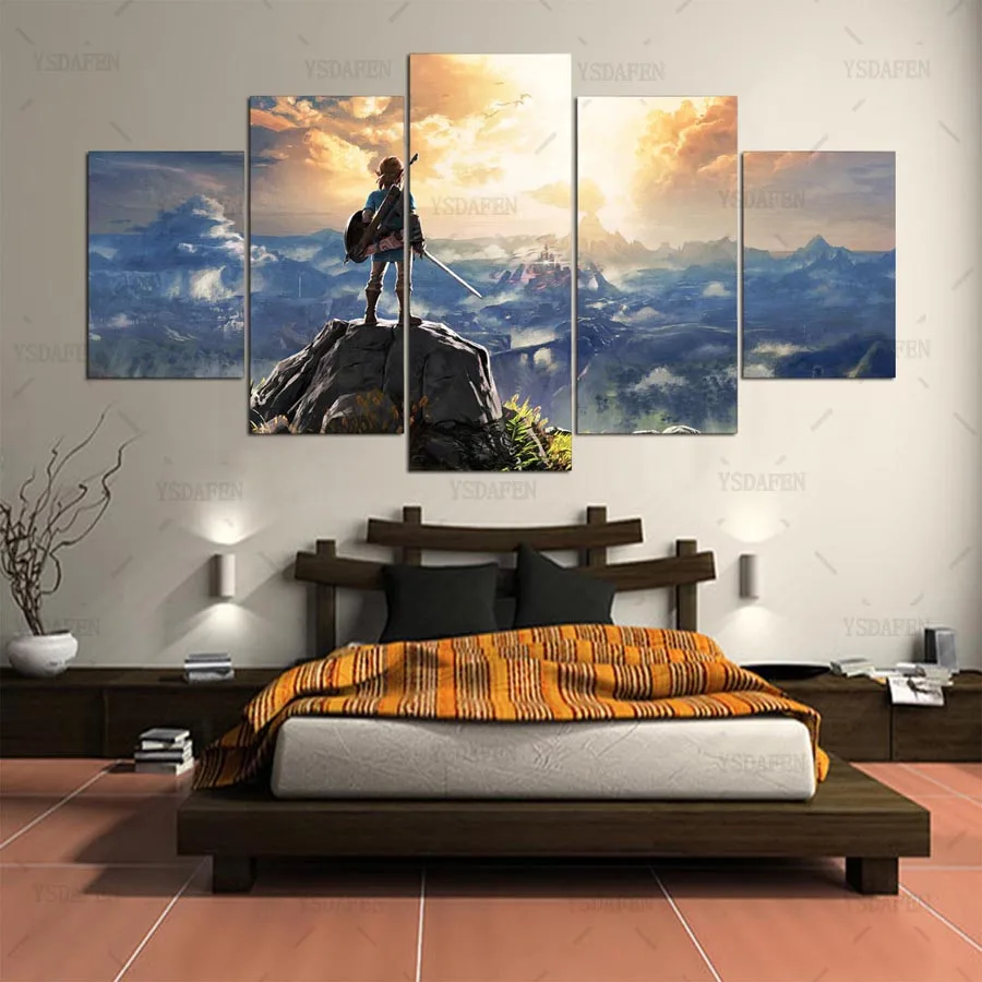 Холст картины настенные панно 5 Панель игры стены Книги по искусству Легенда о Zelda