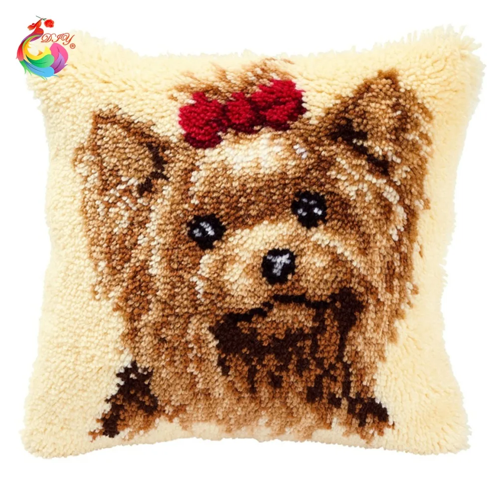 Набор подушек с крючком-защелкой для вышивки цветной печатью Брезентовая бантом