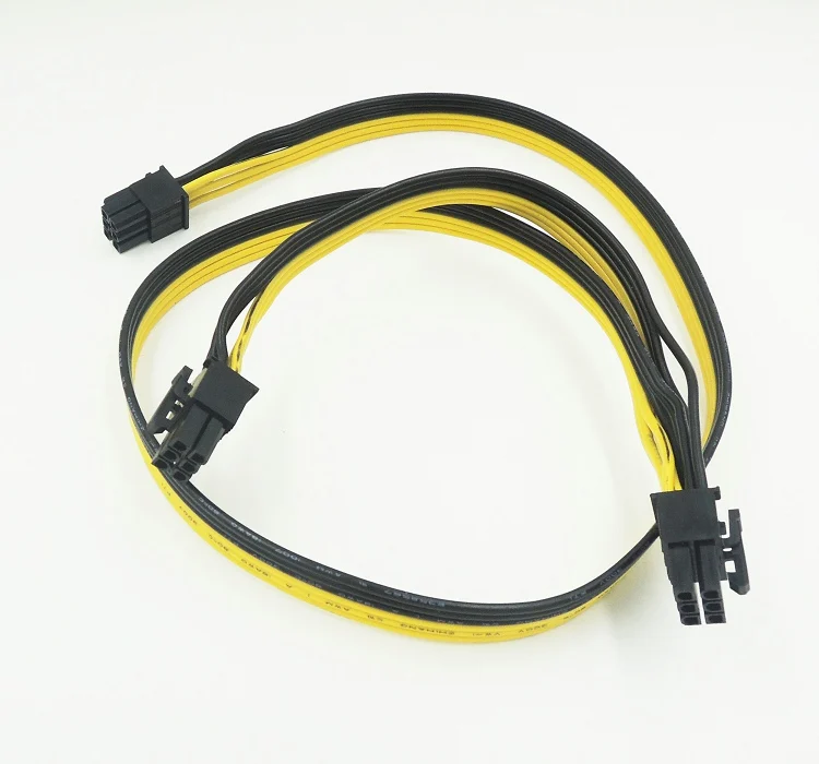 Бесплатная доставка PCI-E 6pin до 2 * сплиттер 18AWG удлинитель силового кабеля 20 см + 60 |