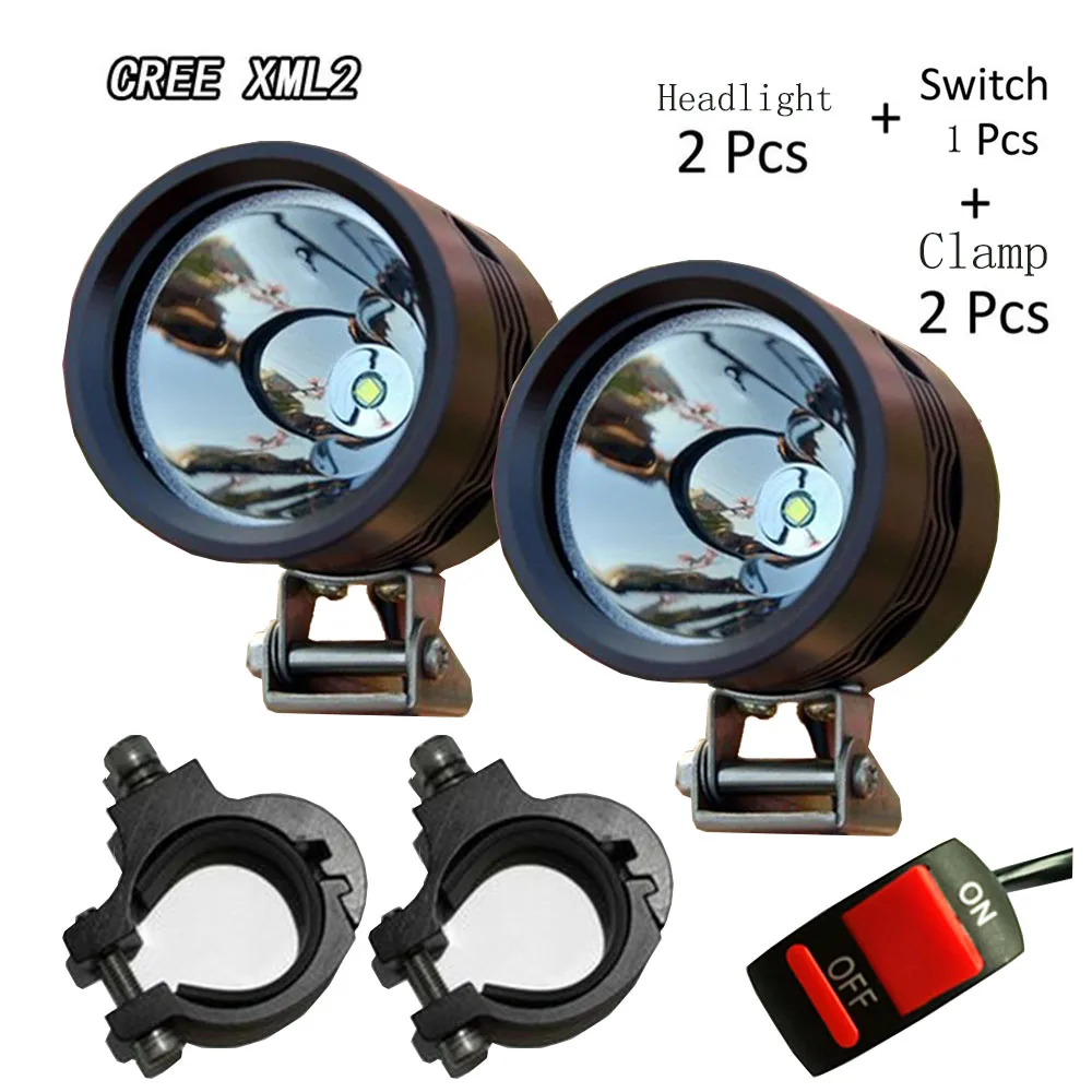 Черный Moto rcycle светодиодный фара дальнего света 40 W 12 V U2 Автомобильные противотуманные фары moto вспомогательный Рабочая лампа 6500 к супер яркая Автомобильная фара DRL - Цвет: Черный