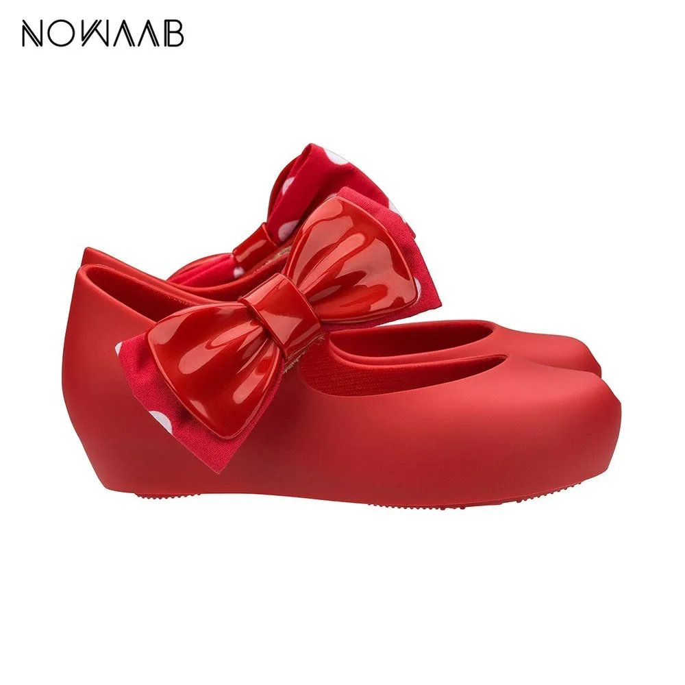Mini Melissa/оригинальные Ultragirl+ Minnie II, новинка года, пластиковые сандалии для девочек с бантом, детские сандалии Melissa/детские Нескользящие туфли
