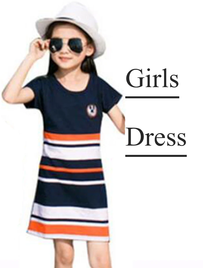 Girls Одинаковые комплекты для семьи платья для мамы и дочки летняя модная футболка в полоску Одежда для папы и сына одежда для девочки - Цвет: Girls