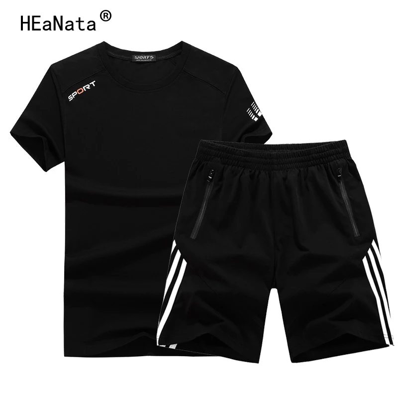 L-8XL новые летние Для мужчин спортивный костюм Полосатый Slim Fit s большой Размеры 2019