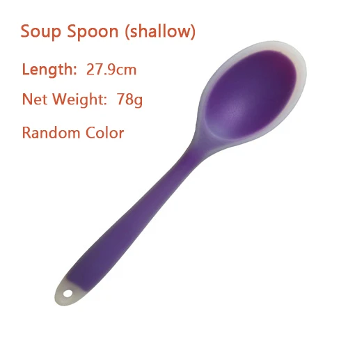Spoon 1 шт силиконовая посуда для приготовления пищи ложка лопатка суп ковш Жаростойкие кухонные инструменты силиконовые инструменты для выпечки - Цвет: Spoon