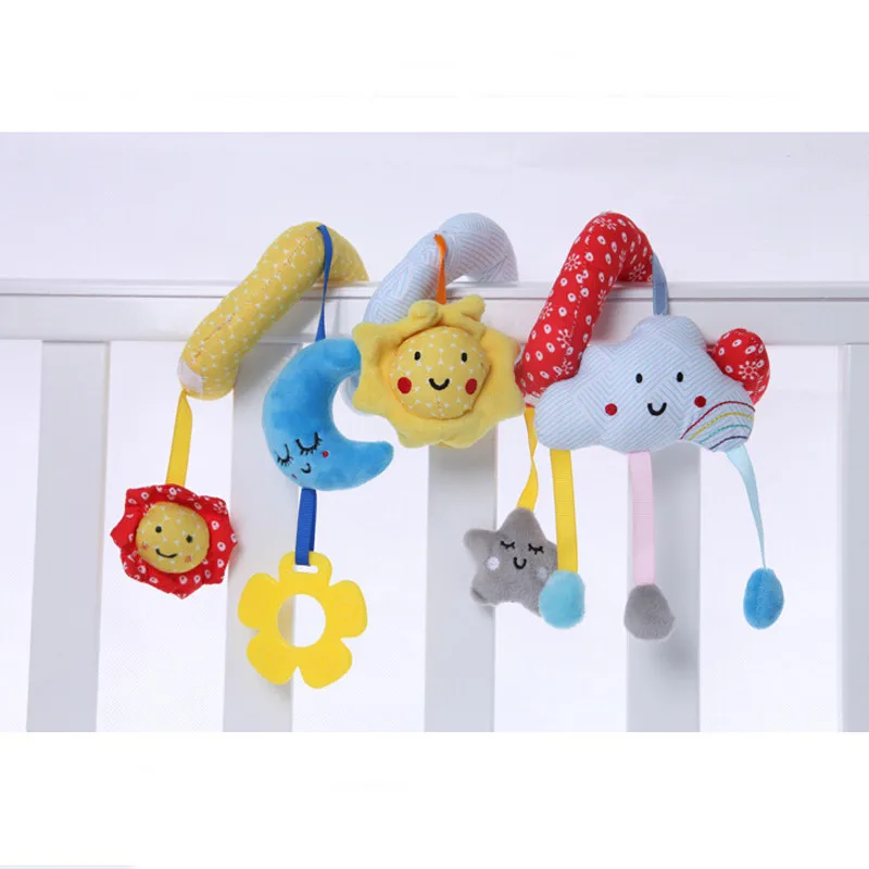 

Moon Stars Infant Toys Baby Crib Revolves Around The Bed Stroller Playing Hanging Rattles Mobile Learning Education Toys 886175