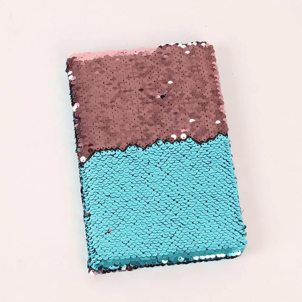 sky blue Новинка года, А5, блокнот, Цветные двусторонние пайетки, дневник для маленькой девочки, 78 блокнот со страницами, дневник DIY, личный дневник - Цвет: sky blue