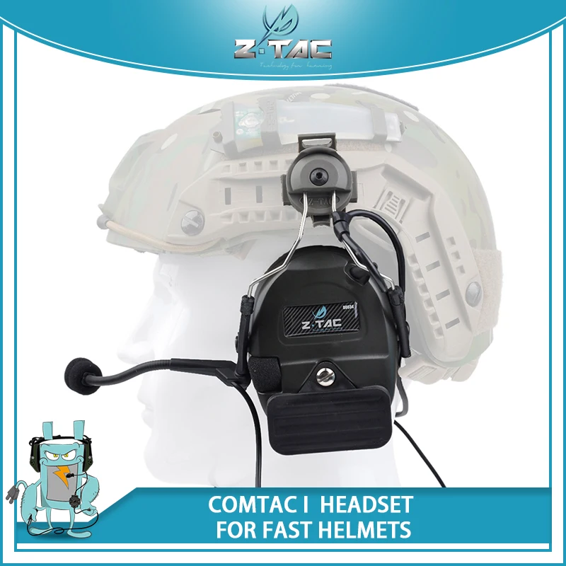 

Z Tactical Headset Airsoft Accesorios Comtac I Noise Canceling Headphone For FAST Helmets With Peltor Helmet Rail Adapter Set