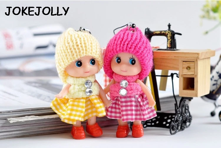 1pc 8cm Baby Dolls for girls Kids Toys Soft Interactive Toy Mini Doll gifts For Girls mobile phone key chain GYH | Игрушки и хобби