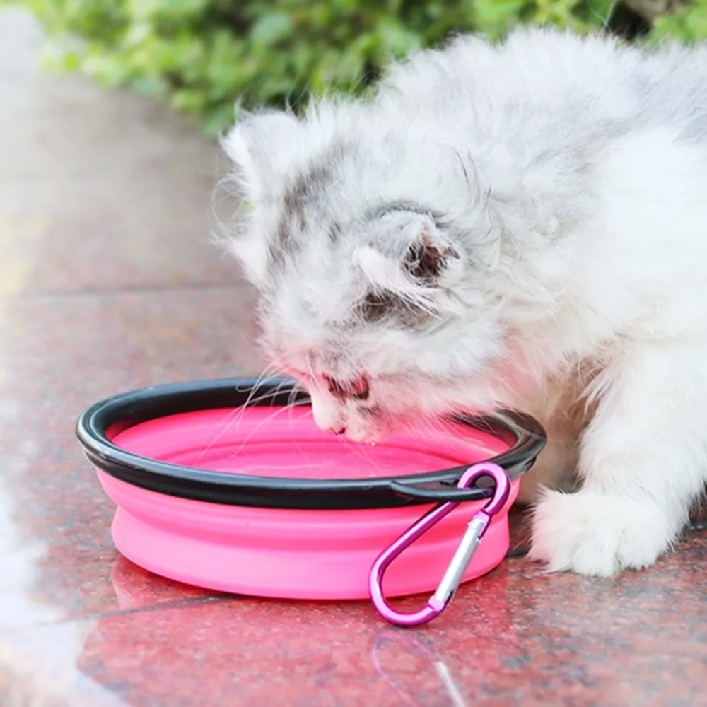 2 в 1 ABS складной собаки кошки Фидер Для Кормления бутылки воды еды путешествие
