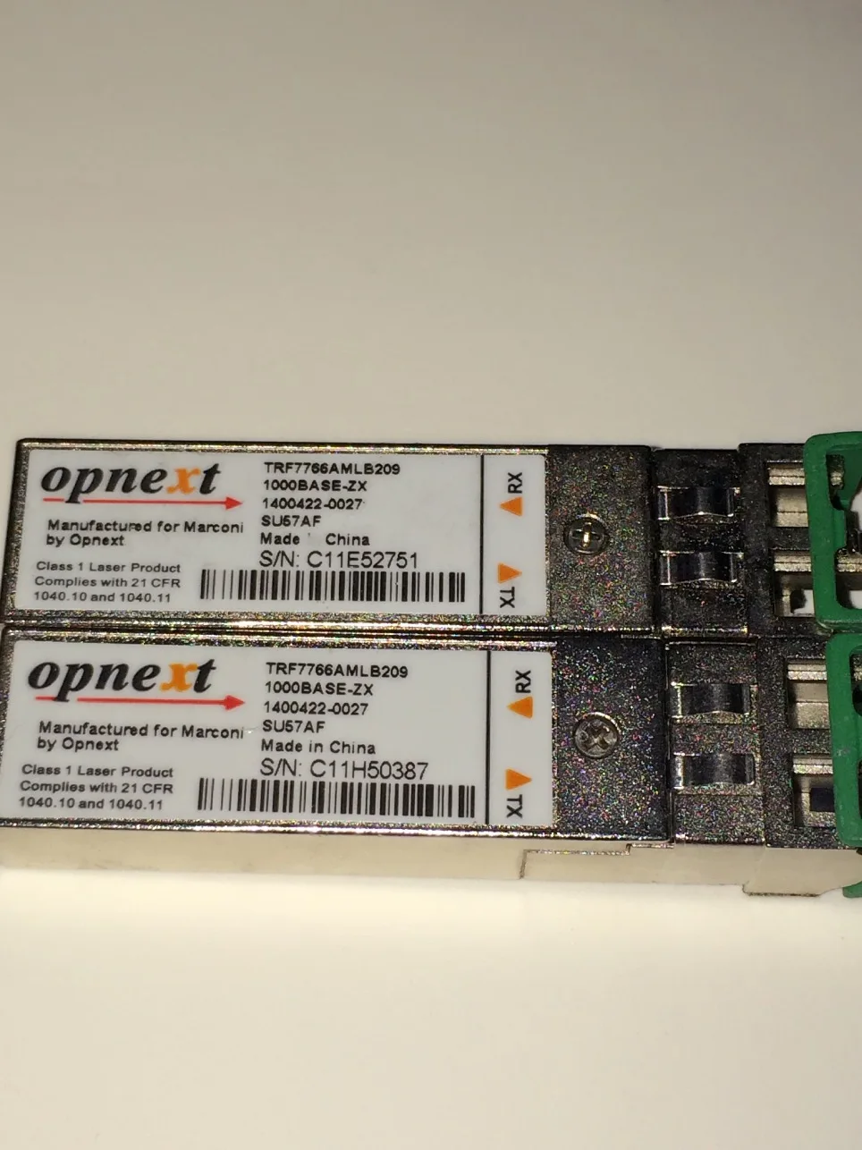 

Opnext TRF7766AMLB209, Optical Transceiver, SFP, 1000BASE-ZX 1.25G 80KM