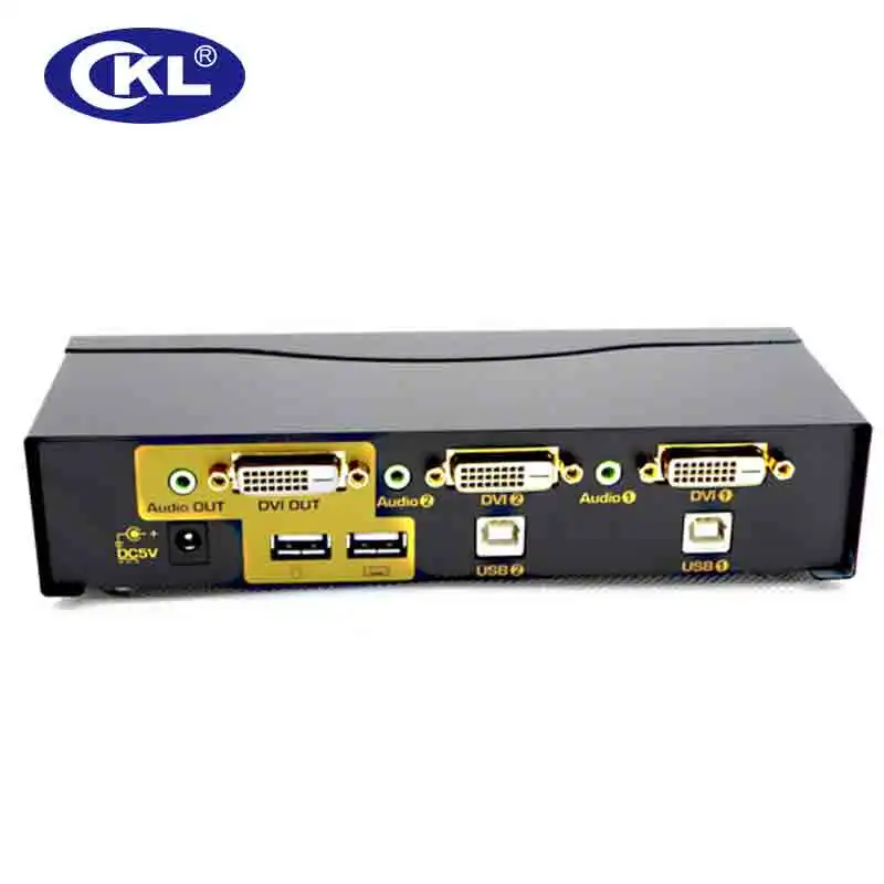 KVM-переключатель 2 в 1 2017 CKL порта USB DVI для клавиатуры видео мыши с аудио полным
