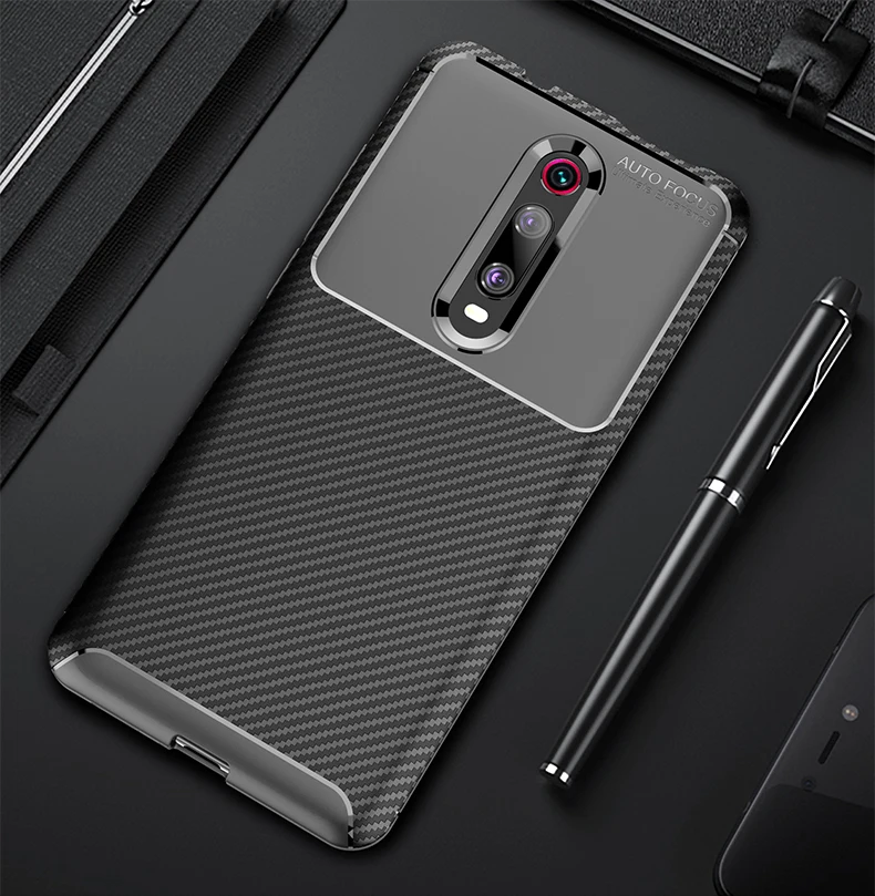 black Чехол для Xiao mi Red mi K20 Pro mi 9T Pro mi 9T K20, чехол, роскошный армированный бампер, мягкий силиконовый карбоновый гелевый Чехол из ТПУ - Цвет: black