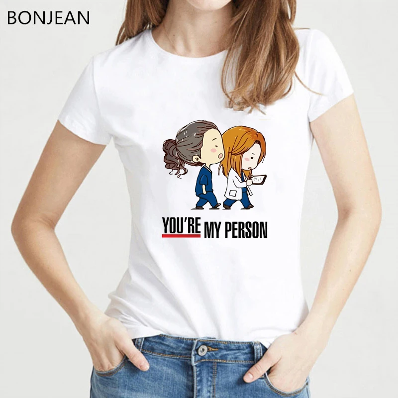 Женская футболка с надписью You're My Person белая короткими рукавами лето