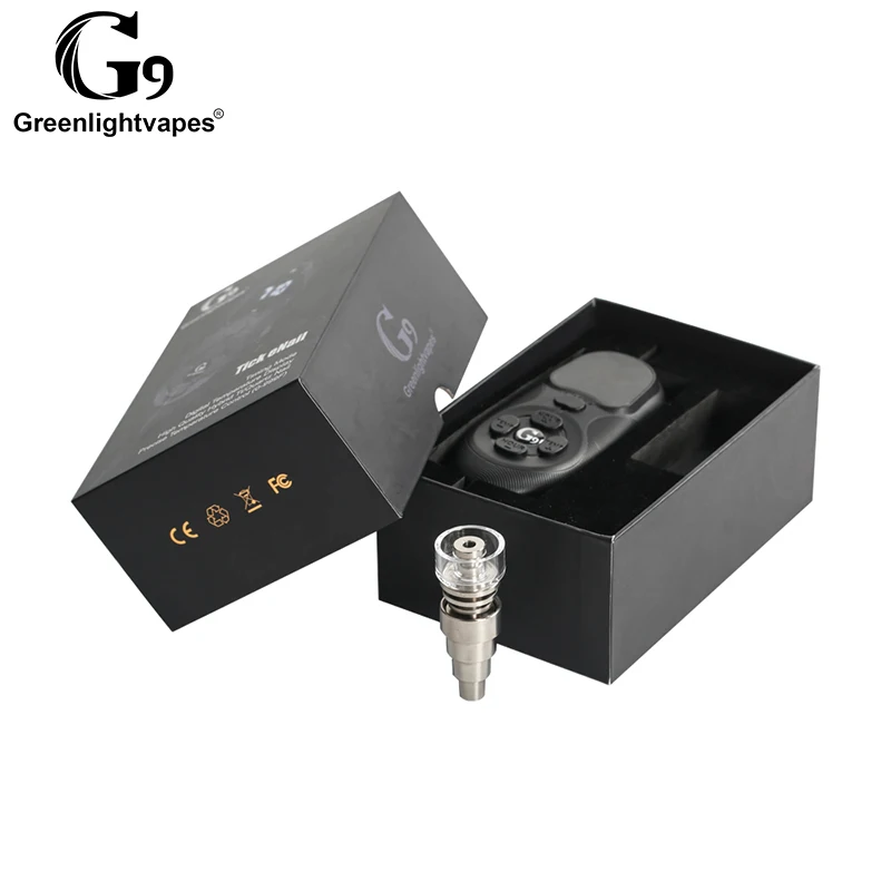 Green lightvapes G9 Tick enail Henail Kit TC mod с кварцевым титановым гвоздем портативный E Nail Dab комплект для восковой масляной установки стеклянный Бонг 0C