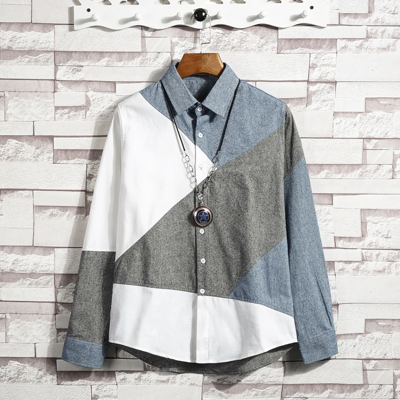 Весенняя Новинка японская Мужская индивидуальная рубашка с разрезом длинным