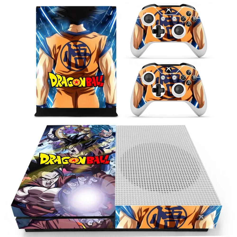 Наклейка Dragon Ball Z Super Skin для консоли Xbox One S и контроллеров тонкий виниловый стикер