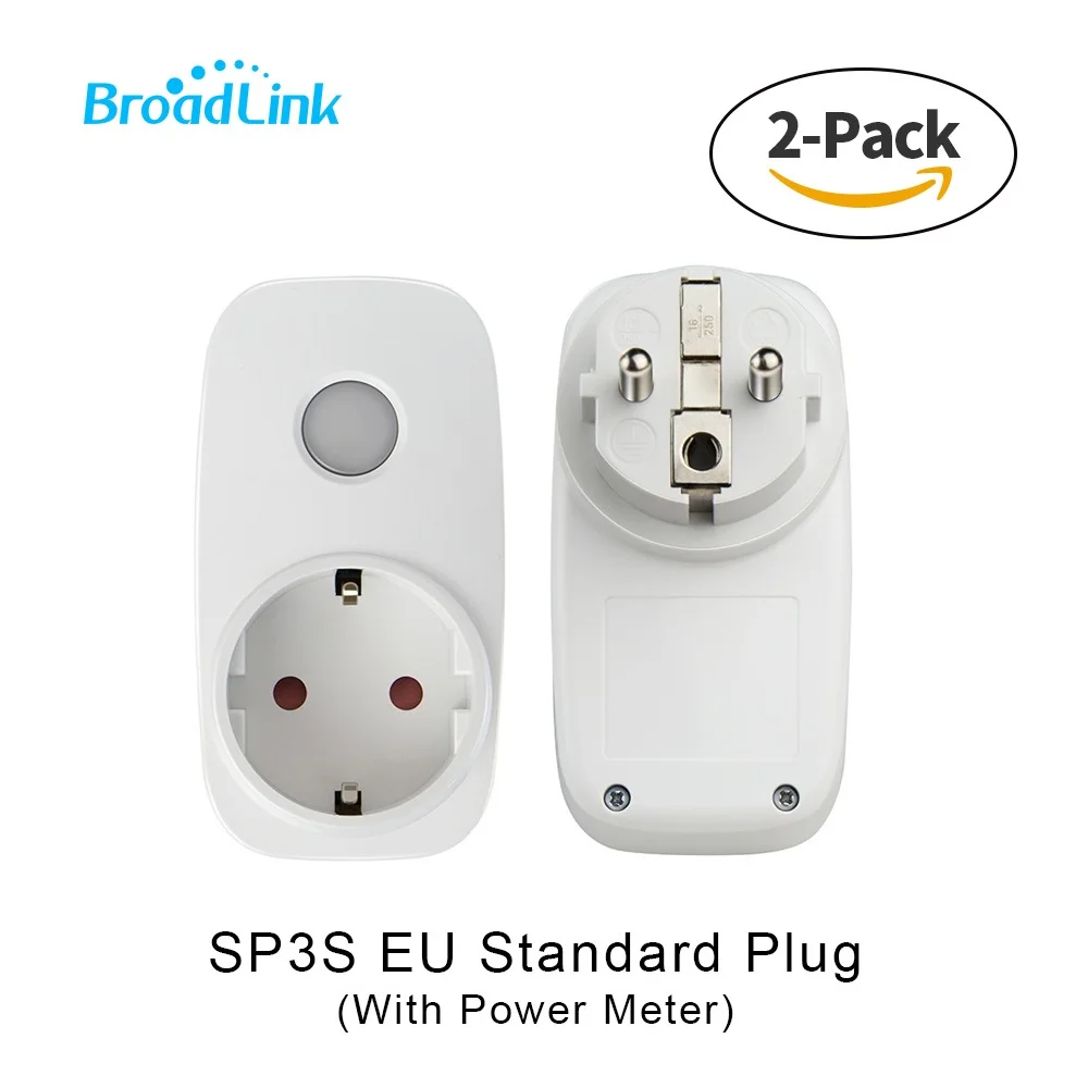 2 шт. Broadlink SP3S измеритель мощности розетка 16A WIFI вилка с монитором энергии Функция