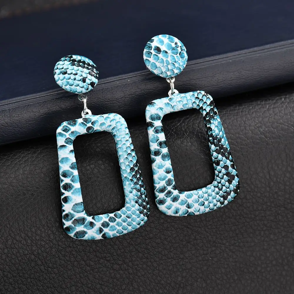 Женские серьги MissCyCy Boho леопардовые геометрические из искусственной кожи