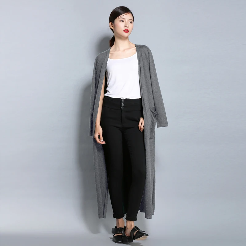 

Autumn New Fashion Maxi Long Paragraph Cardigan Sweater Casual Sweet Knit Sweaters Coat Women Blouse Tops 4 Colors Free Shipping