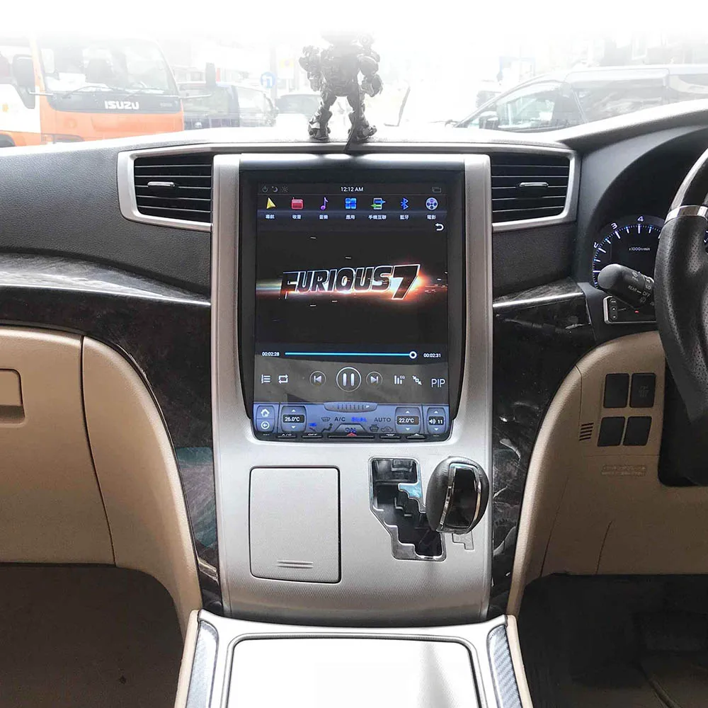 Автомобильный DVD плеер Aotsr Android 7 1 в стиле Tesla с GPS навигацией Радио для Toyota Alphard Vellfire