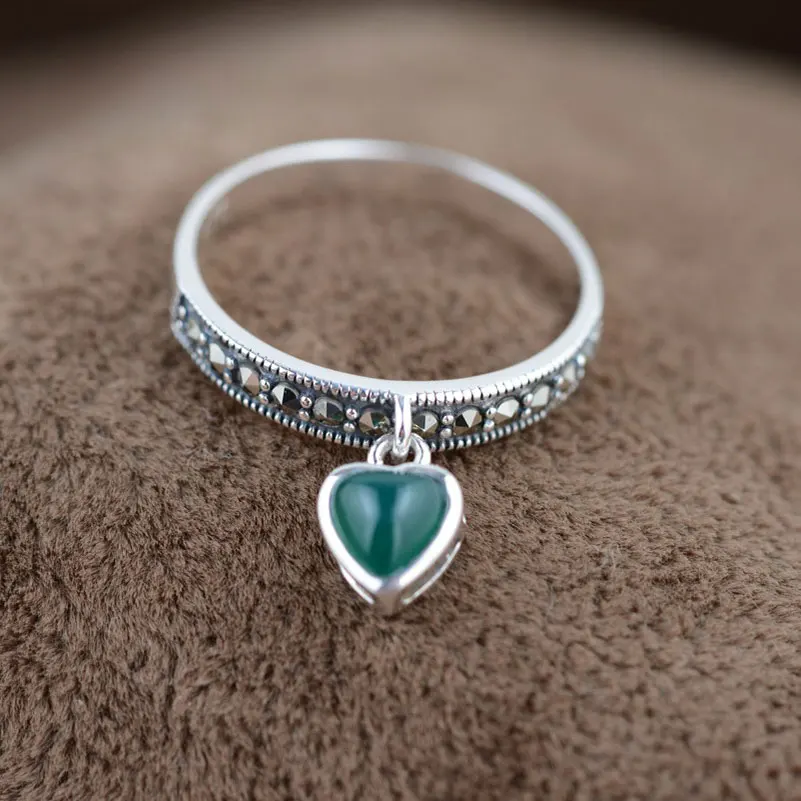 Мужское и женское кольцо из серебра 925 пробы с красным агатом|thai silver ring|stone ringrings for