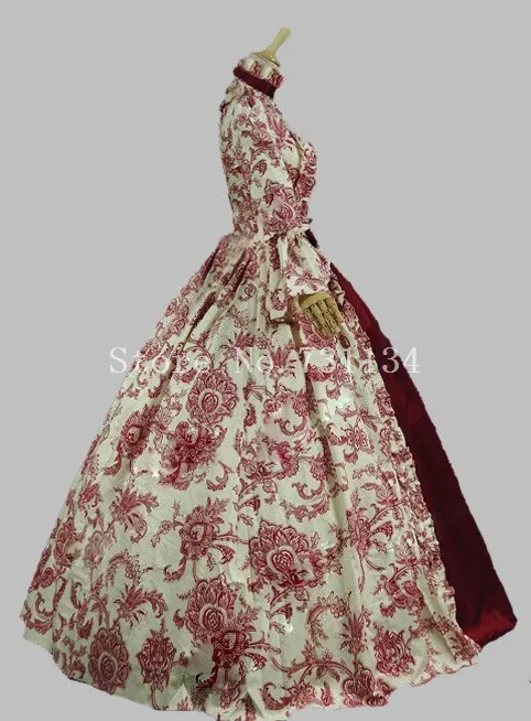 Бестселлер Винтаж печатных Средневековый Ренессанс период Dress18th века Мари