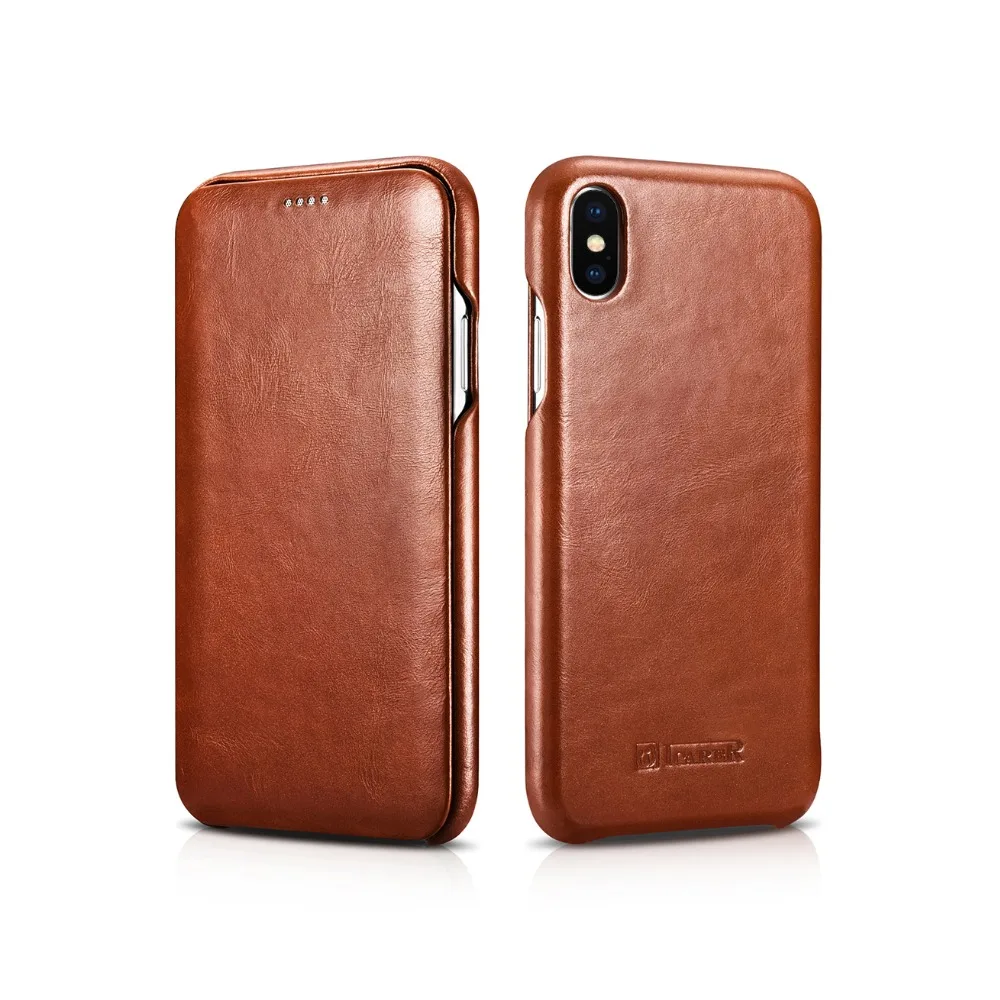 

Оригинальный высококачественный чехол ICARER для XS Max, чехол ручной работы из натуральной кожи в стиле ретро, чехол-книжка для iPhoneXs Max, кожаный ч...