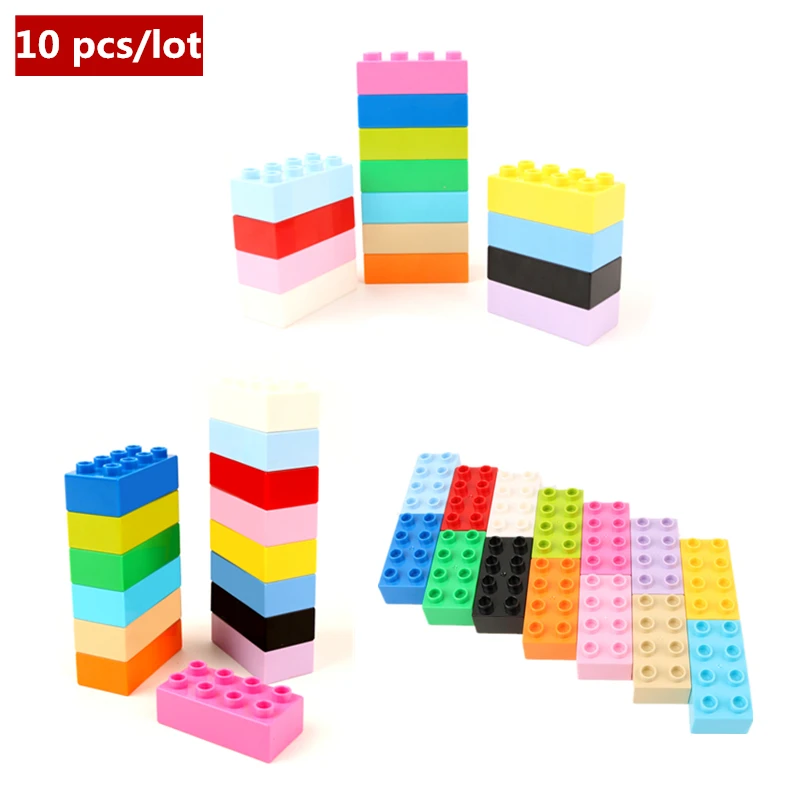 6 шт. Diy 2X4dots толстые кирпичи крупные частицы аксессуары строительные блоки