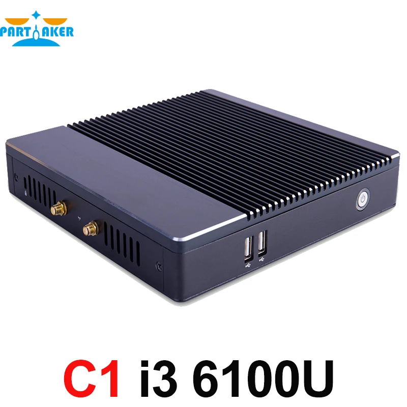 Причастником Мини ПК Windows 10 микро компьютер безвентиляторный DDR3 с Intel Core i3 6100U WiFi