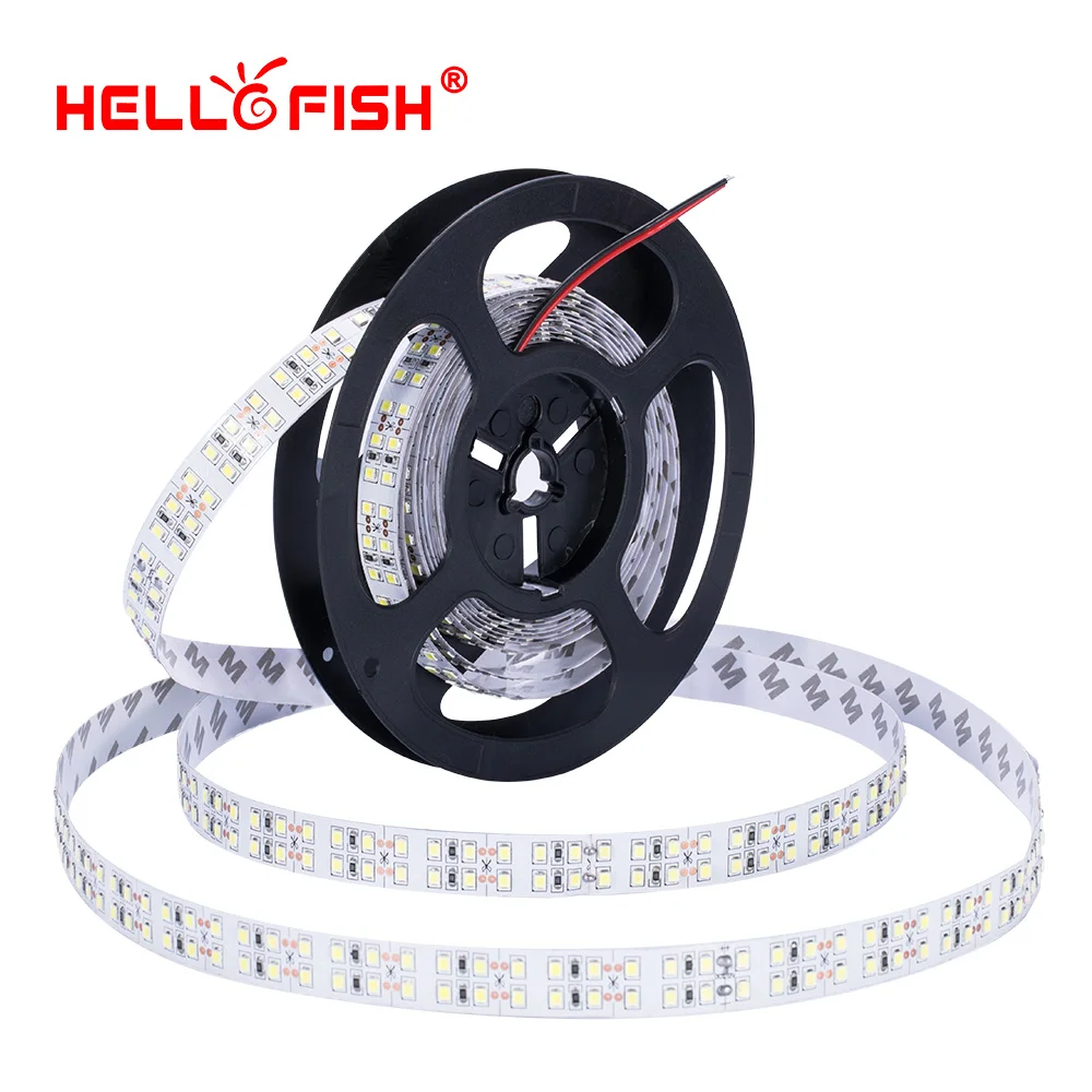 Светодиодная лента 2835 1200 SMD высокой яркости ширина 15 мм 5 м два ряда 12 В гибкая