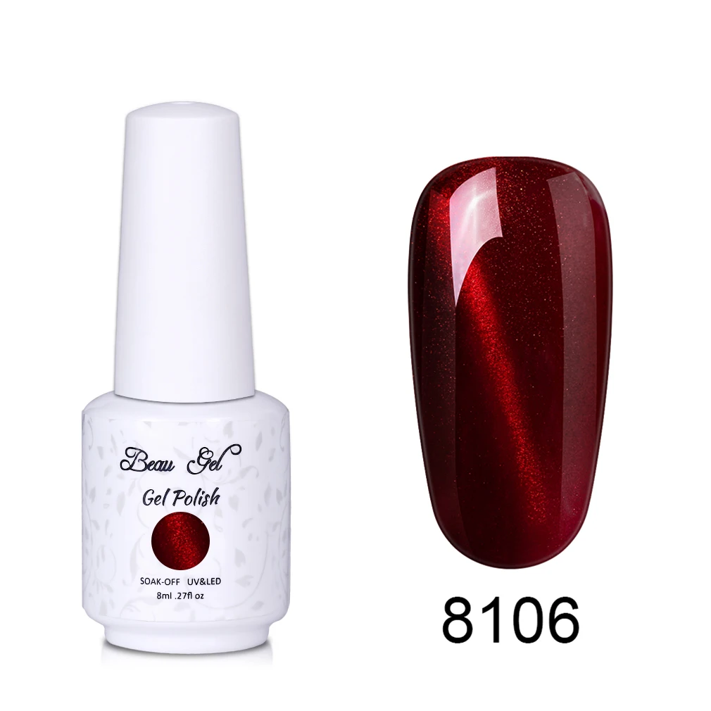8106 Beau гель 8 мл Jade Cat Eye Гель-лак для ногтей замачиваемый УФ светодиодный Гель-лак Полупостоянный Магнитный Гибридный лак для ногтей Гель-лак - Цвет: 8106