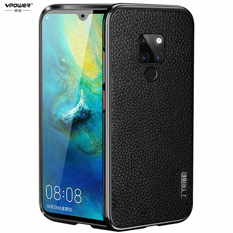 Vpower высококачественный кожаный чехол для huawei mate 20 pro, чехол с металлической рамкой для huawei mate 20 pro, защитная крышка