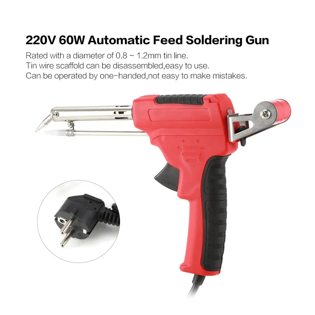 220V 60W Automatic Feed Soldering Welding Gun Send Tin Adjustable Solder Tool Kit Iron | Инструменты