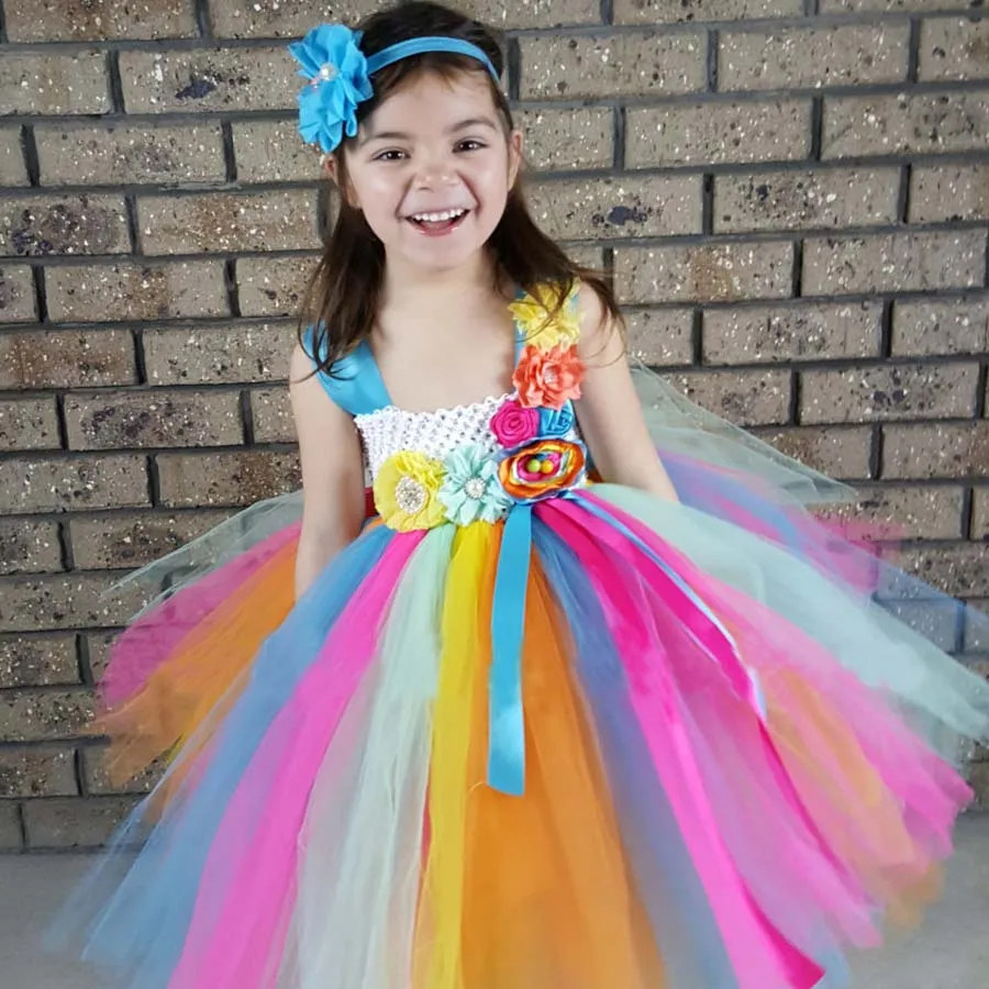 Candy Bright Color Girls Tutu Dress with Headband Spring Summer Short for Photography Prop Birthday Party TS097 | Детская одежда и