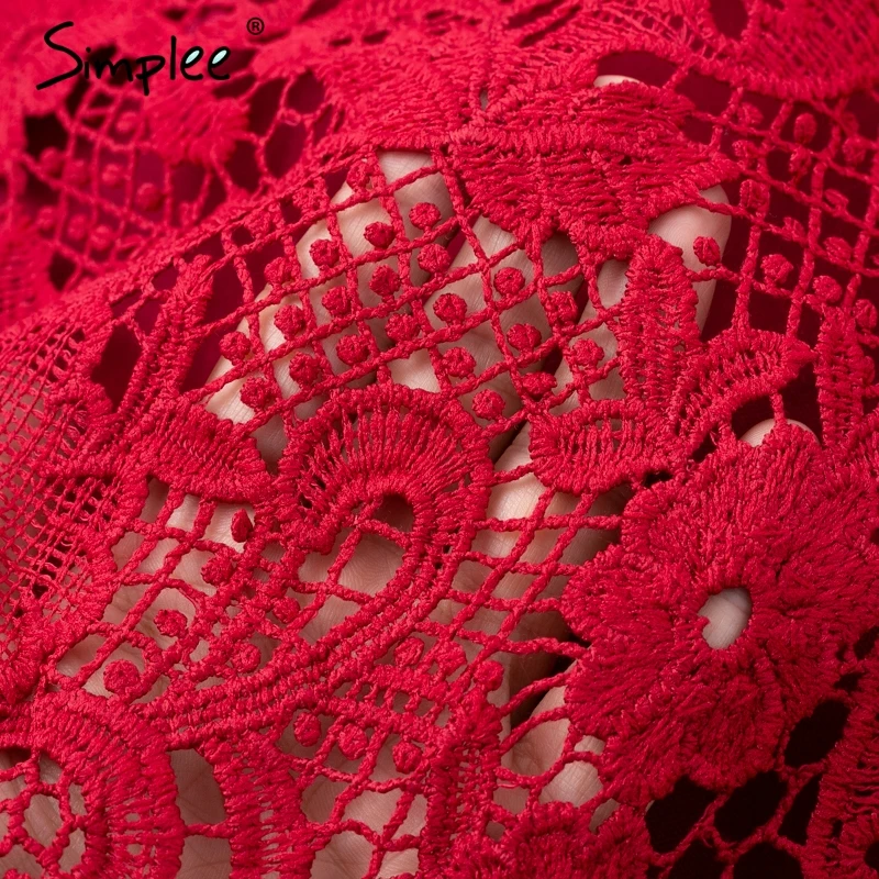 Simplee Винтаж кружева женское рождественское платье с открытыми плечами леди