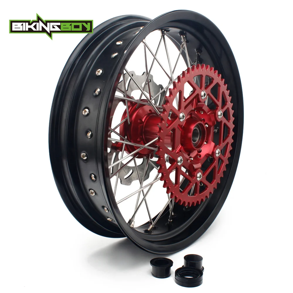 BIKINGBOY 17&quot Front Rear Wheels Rims Hubs Discs Bracket Sprocket Set For Honda CRF 250 450 R CRF450R 2015 2016 2017 | Автомобили и