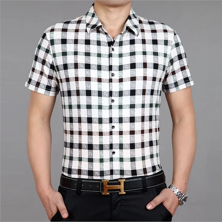 2014 brand fitness fashion men men's shirt desigual casual shirts summer business man clothing printed short sleeve camisas XXXL | Мужская