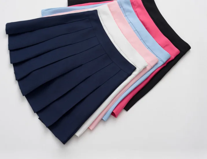 

Summer Fashion Sexy Women Short Skirts College Students Wind Code Slim High Waist Pleated Jupe Women Cute Tulle Short Skirt